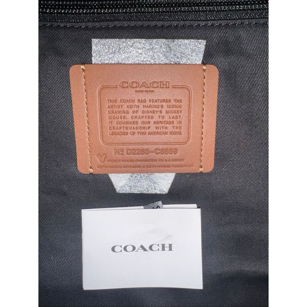 🔥🎁Nwt! Coach Disney Mickey Mouse Keith Haring Canvas Tote 38 Msrp:$350.00 - Picture 9 of 10